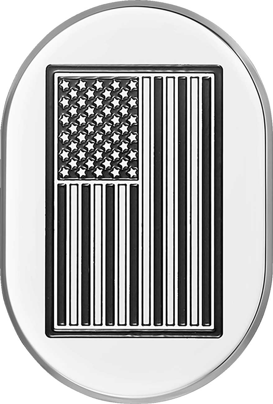 Cubierta de antena - Cubierta de antena - Guardabarros trasero derecho - Bandera estadounidense con corte en contraste - Cromada