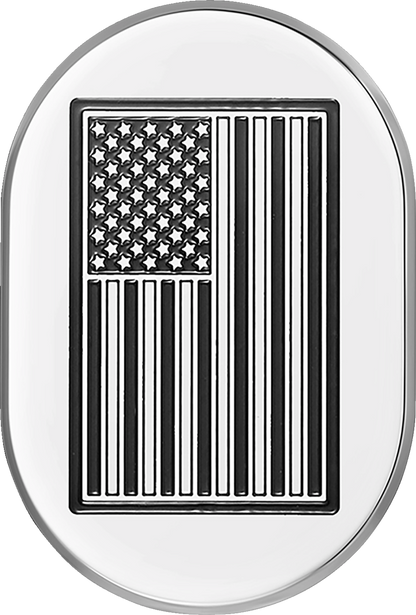 Cubierta de antena - Cubierta de antena - Guardabarros trasero derecho - Bandera estadounidense con corte en contraste - Cromada