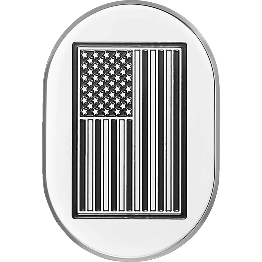 Cubierta de antena - Cubierta de antena - Guardabarros trasero derecho - Bandera estadounidense con corte en contraste - Cromada