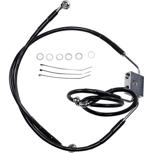 Brake Line - Front - Black - +6" - FXDF '12-'17