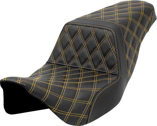 Asiento escalonado con puntada de celosía - Asiento escalonado - Puntada de celosía - Puntada dorada - FLH/FLT '08-'23