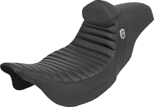 Asiento Pro Series SDC Performance Grip - Asiento Pro Series SDC Performance - con respaldo - Tuck-n-Roll/Fibra de carbono - Pinza - FLH/FLT '08-'23