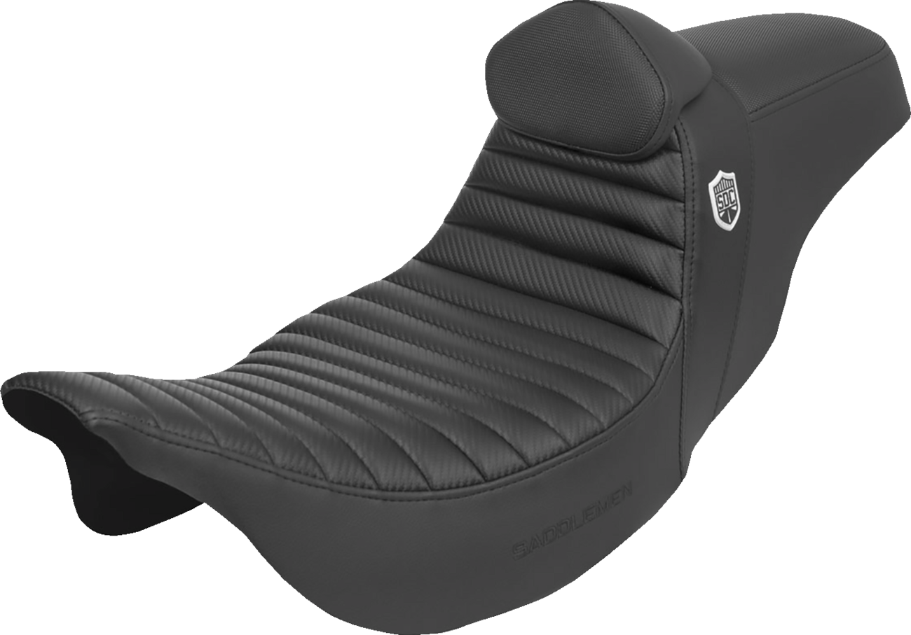 Asiento Pro Series SDC Performance Grip - Asiento Pro Series SDC Performance - con respaldo - Tuck-n-Roll/Fibra de carbono - Pinza - FLH/FLT '08-'23