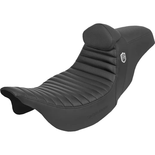 Asiento Pro Series SDC Performance Grip - Asiento Pro Series SDC Performance - con respaldo - Tuck-n-Roll/Fibra de carbono - Pinza - FLH/FLT '08-'23