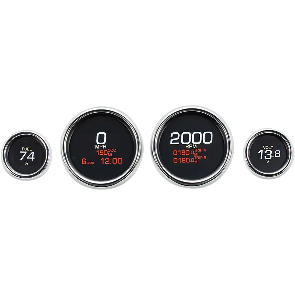 MLX 4-Gauge Instrument Kit - Chrome Bezel
