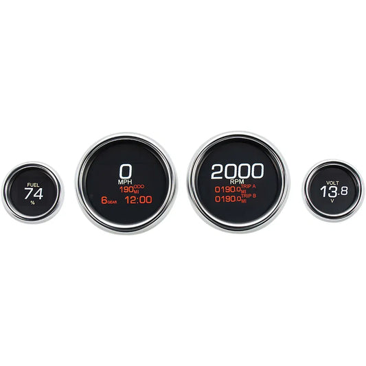 MLX 4-Gauge Instrument Kit - Chrome Bezel