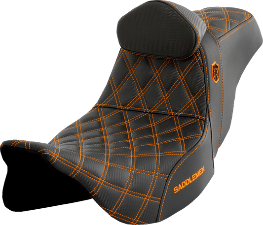 Asiento Pro Series SDC Performance Grip - Asiento Pro Series SDC Performance - con respaldo - Costura naranja - FLH/FLT '08-'25