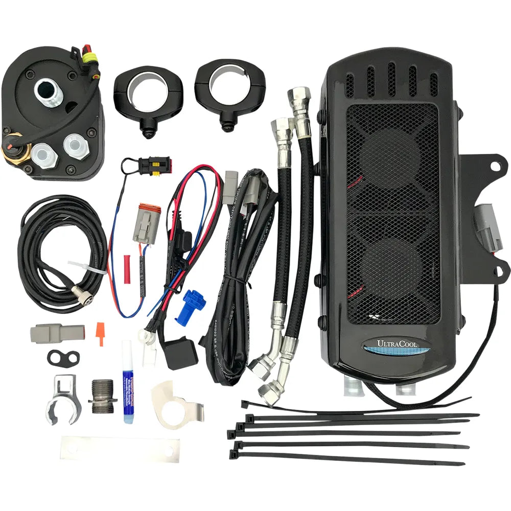 Oil Cooler Kit - Black - Side Mount - FLH