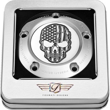 Cubierta FIGURATI DESIGNS de Inspeccion Derby- Skull - Acero Inoxidable (5 orificios)