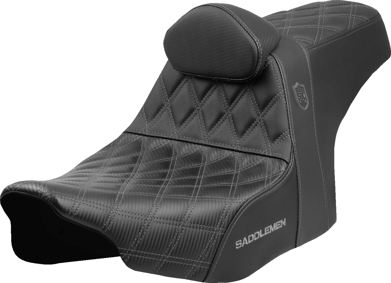 Asiento Pro Series SDC Performance Grip - Asiento Pro Series SDC Performance - Costuras grises - con respaldo - FLT/FLH '23 -'25