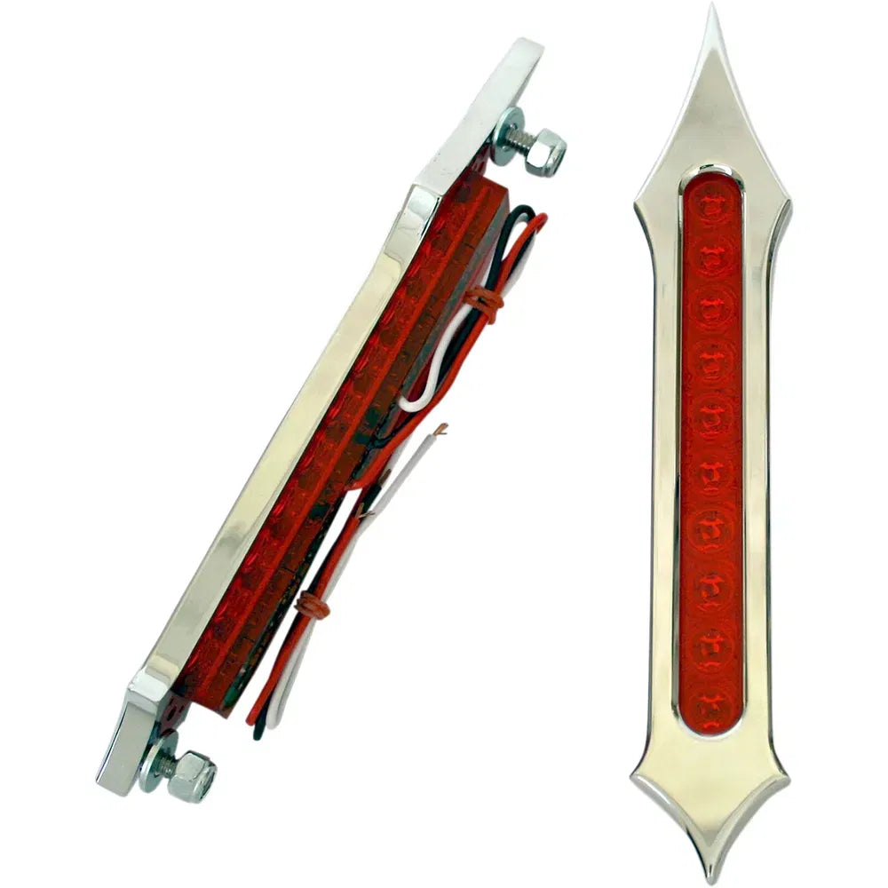 Bag Light - Tribal Slotted - Red Lens - Chrome