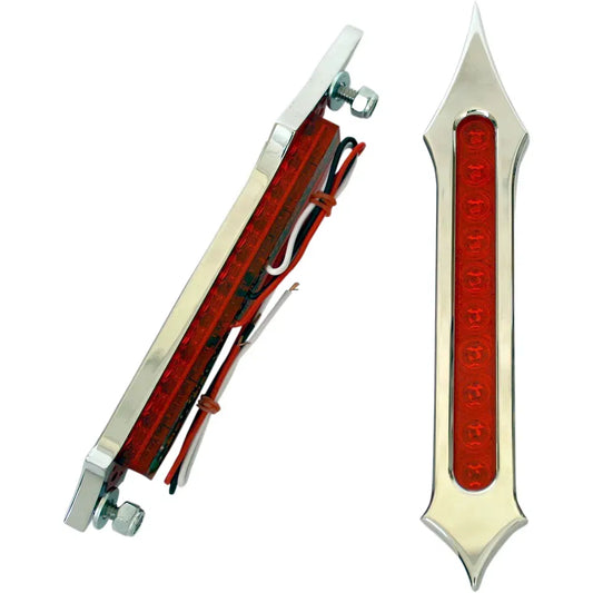 Bag Light - Tribal Slotted - Red Lens - Chrome