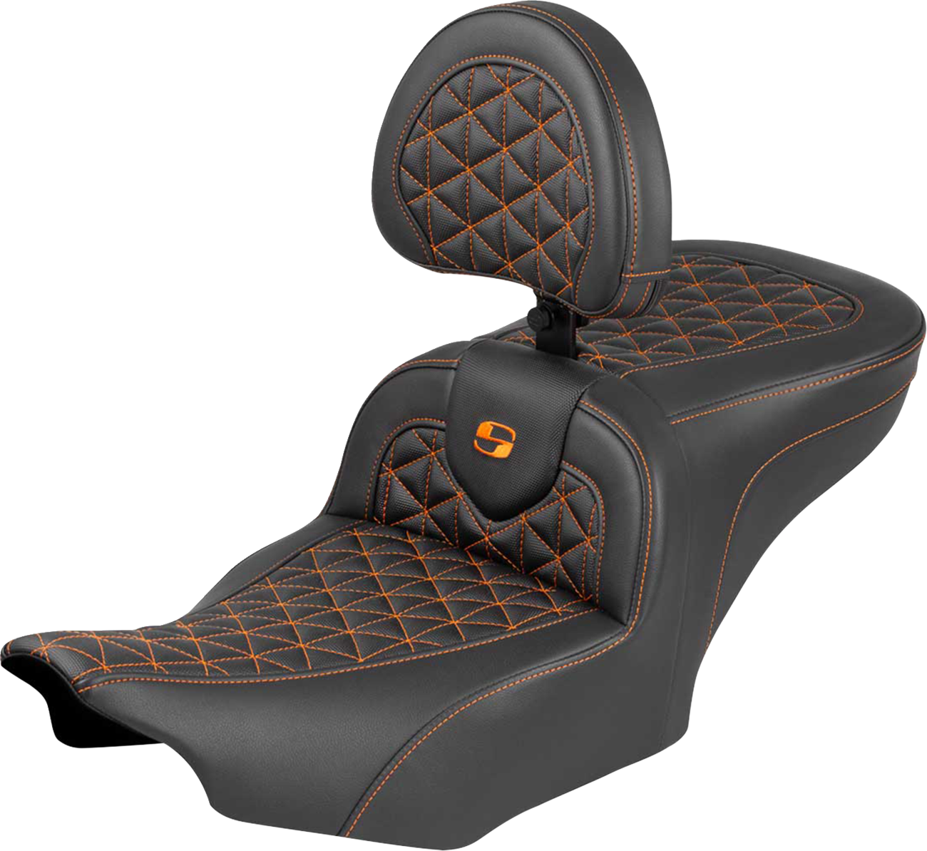 Asiento Roadsofa™ de alcance estándar - Asiento Roadsofa™ - con respaldo - Costura naranja - FLH/FLT '23-'25