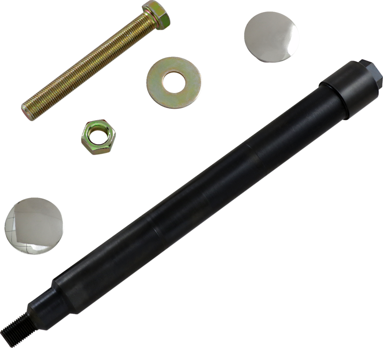 Eje delantero de montaje empotrado - Kit de eje - Montaje empotrado - Delantero - Negro con tapas de extremo pulidas