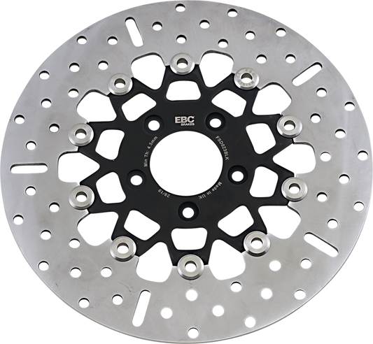 Rotor de freno delantero de acero inoxidable serie FSD para Big Twins - Rotor de freno - Portador negro