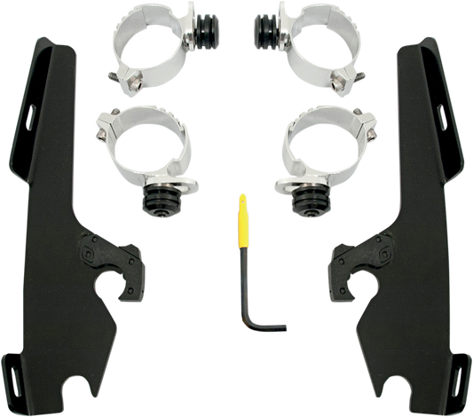Kit de montaje completo con bloqueo de gatillo para parabrisas Fats/Slim - Kit de montaje con bloqueo de gatillo Fats/Slim - Negro