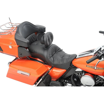 Asiento touring de cuero para 2 personas compatible con respaldo: almohada