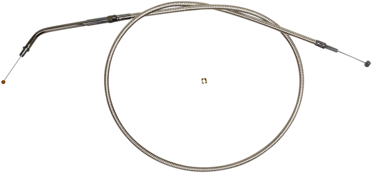 Cable de ralentí/acelerador trenzado de acero inoxidable pulido - Cable de acelerador trenzado de acero inoxidable pulido - 39-1/2"