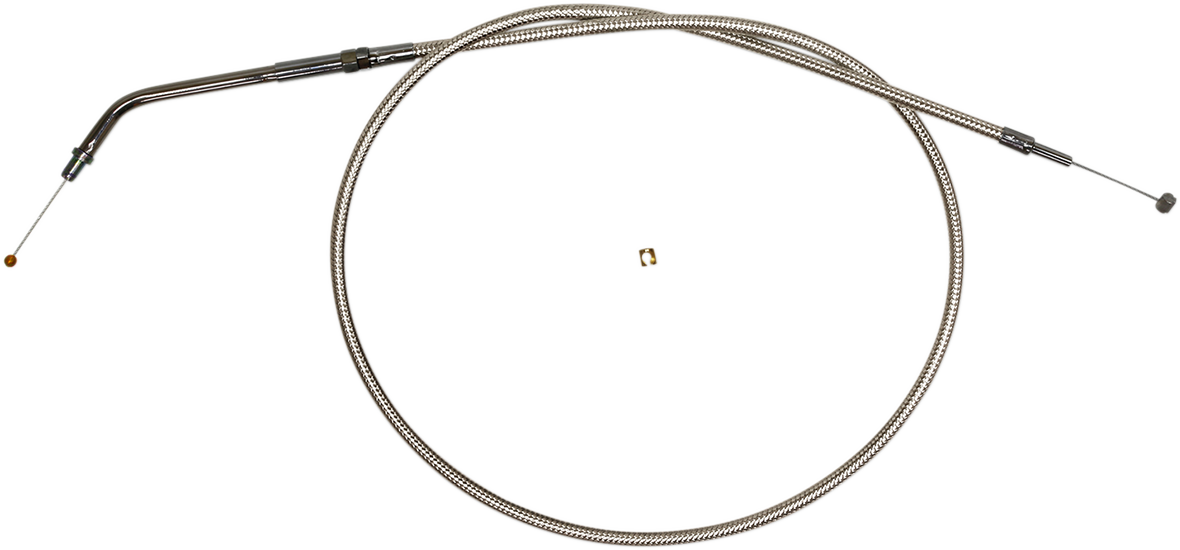 Cable de ralentí/acelerador trenzado de acero inoxidable pulido - Cable de acelerador trenzado de acero inoxidable pulido - 39-1/2"