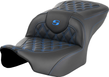 Asiento Roadsofa™ con costura de celosía - Asiento Roadsofa™ - sin respaldo - Costura de celosía azul - FLTR/FLHX '23-'24