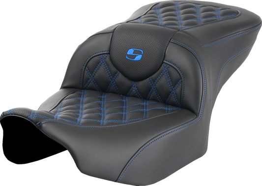 Asiento Roadsofa™ con costura de celosía - Asiento Roadsofa™ - sin respaldo - Costura de celosía azul - FLTR/FLHX '23-'24