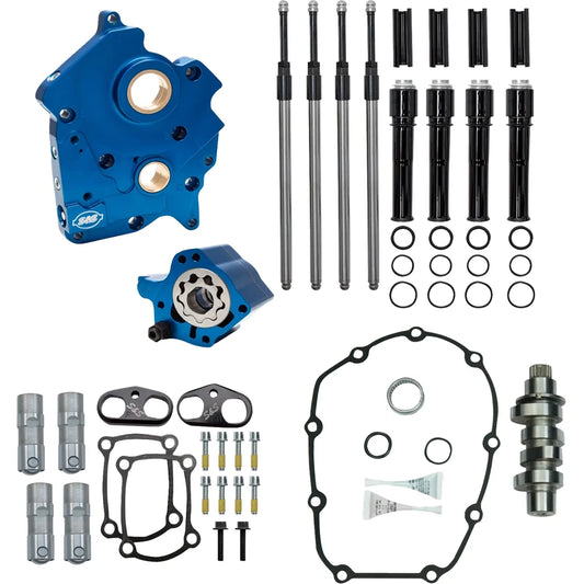 Kit S&S Cycle Cam Chest With HPT560 Cam Cam Chest Water Cooled HPT560 Black Pushrod Tubes VVT M8