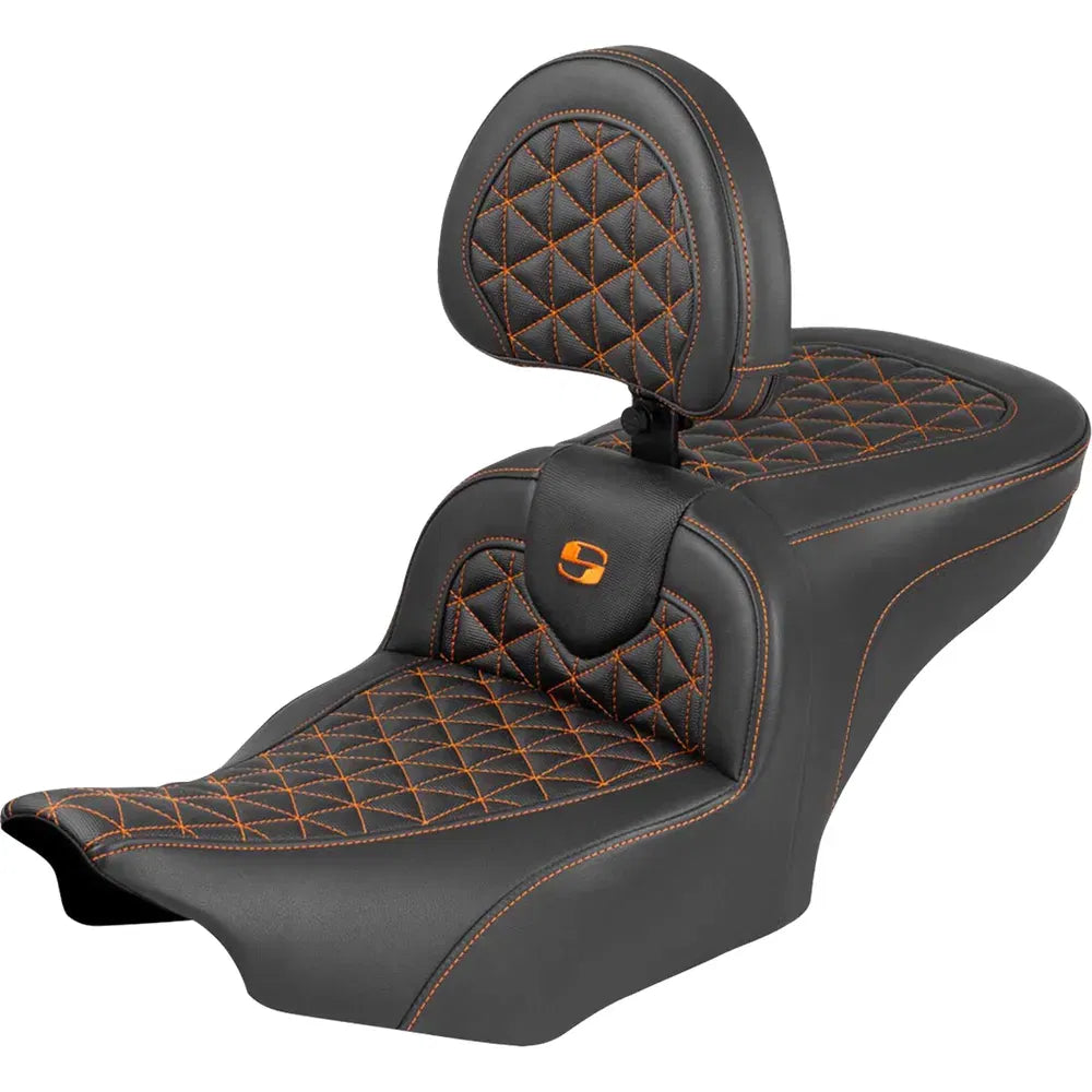 Asiento Roadsofa™ de alcance estándar - Asiento Roadsofa™ - con respaldo - Costura naranja - FLH/FLT '23-'25