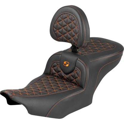 Asiento Roadsofa™ de alcance estándar - Asiento Roadsofa™ - con respaldo - Costura naranja - FLH/FLT '23-'25