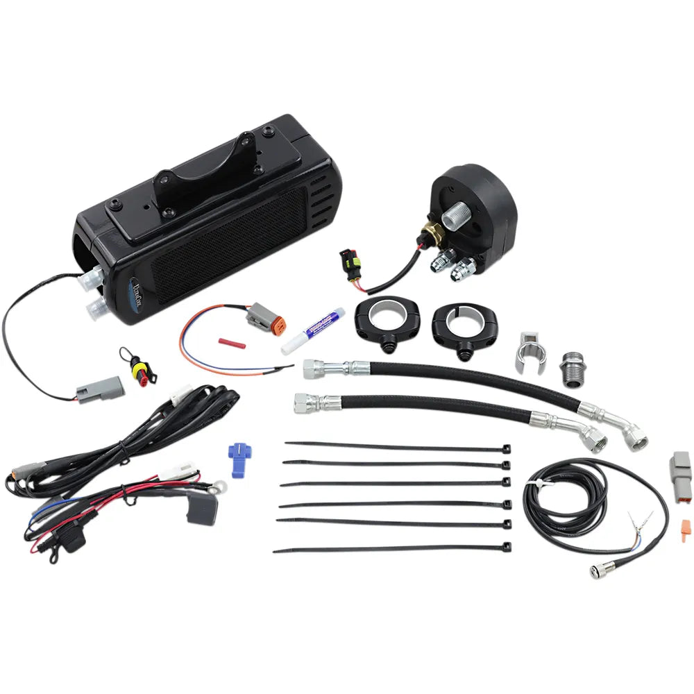 Oil Cooler Kit - Black - Side Mount - FLH190