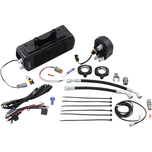 Oil Cooler Kit - Black - Side Mount - FLH190