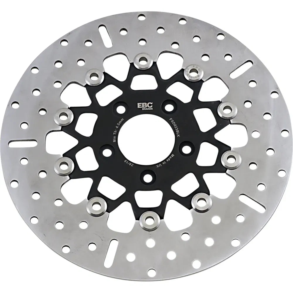 Rotor de freno delantero de acero inoxidable serie FSD para Big Twins - Rotor de freno - Portador negro