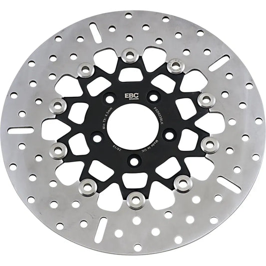 Rotor de freno delantero de acero inoxidable serie FSD para Big Twins - Rotor de freno - Portador negro
