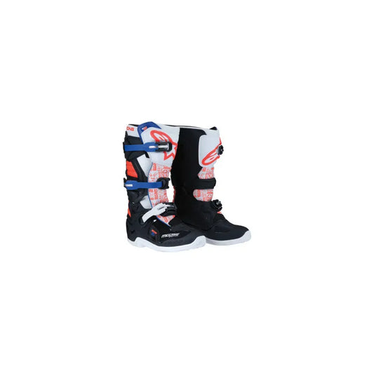 Botas para adolescente Tech 7S - negro/blanco/rojo/azul