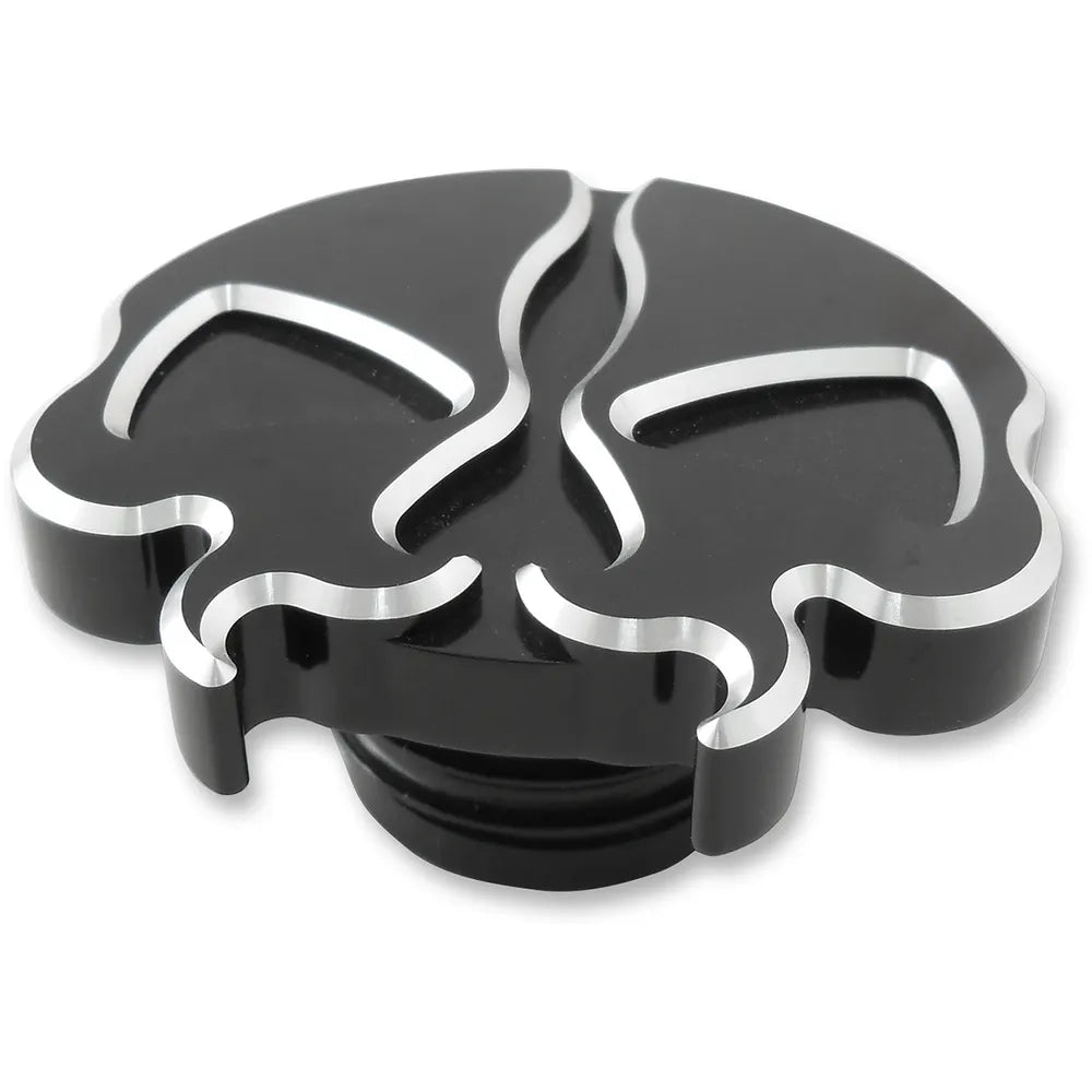 Non-Vented Split Skull Gas Cap - Black