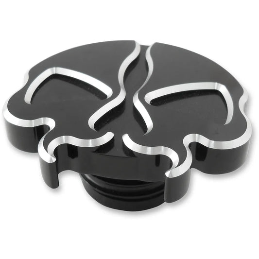 Non-Vented Split Skull Gas Cap - Black