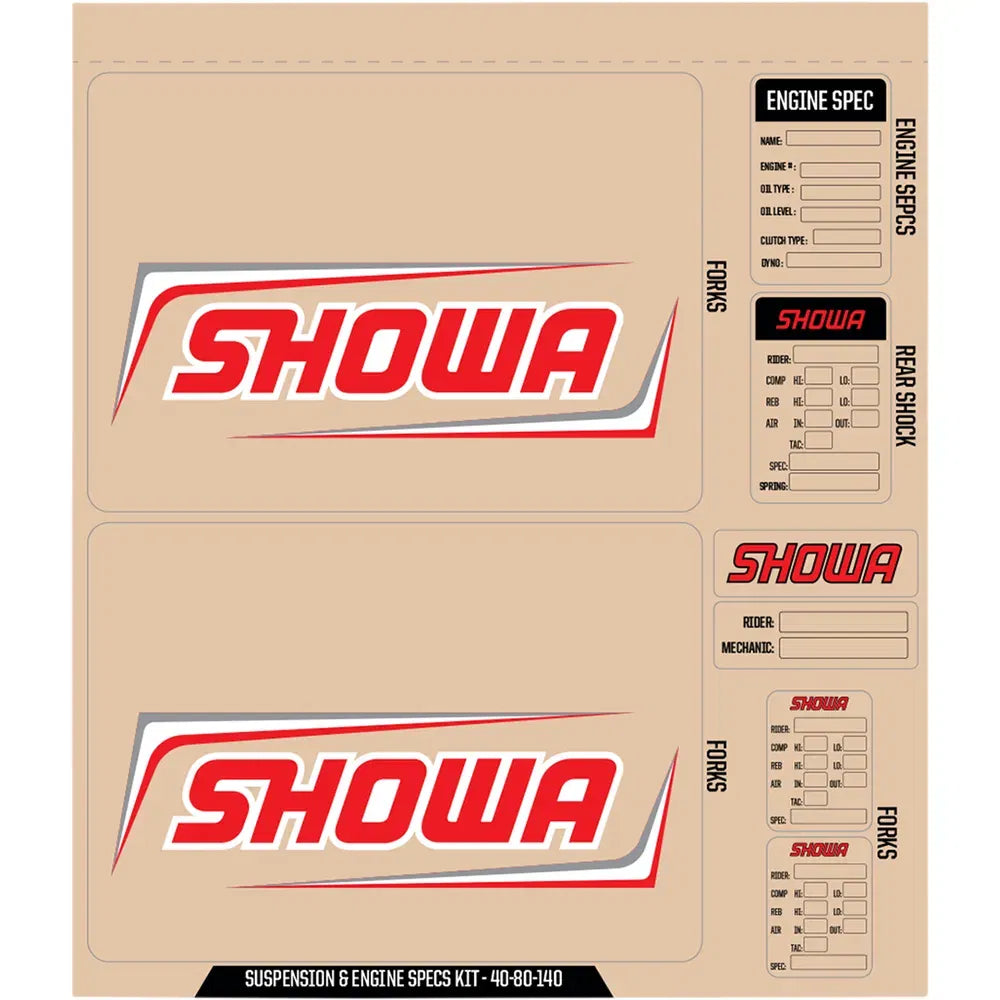 Showa Decal Kit - Red