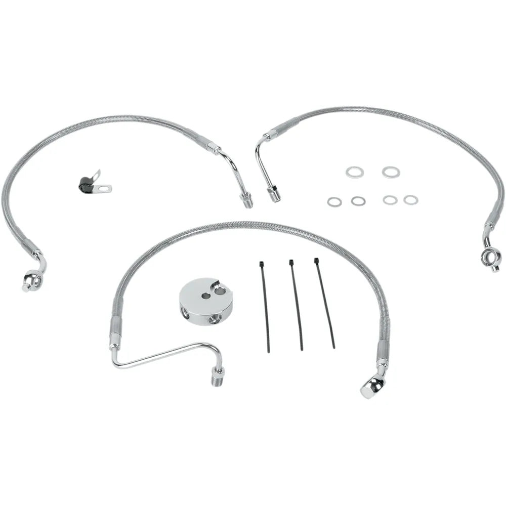 Front Brake Line XL 04-13 Clear-Coated Stainless Steel