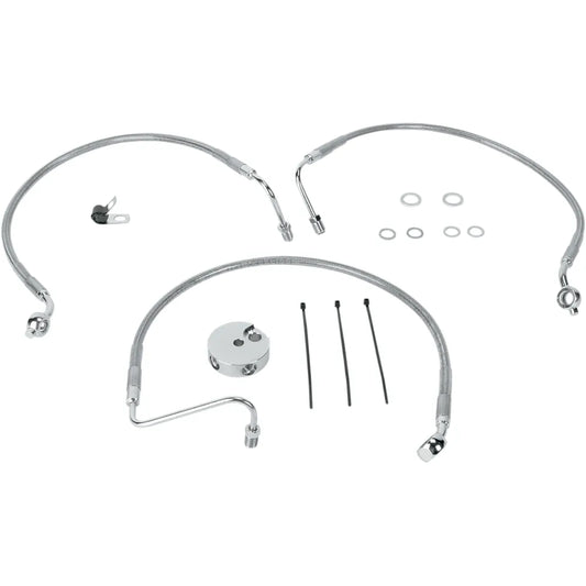 Front Brake Line XL 04-13 Clear-Coated Stainless Steel