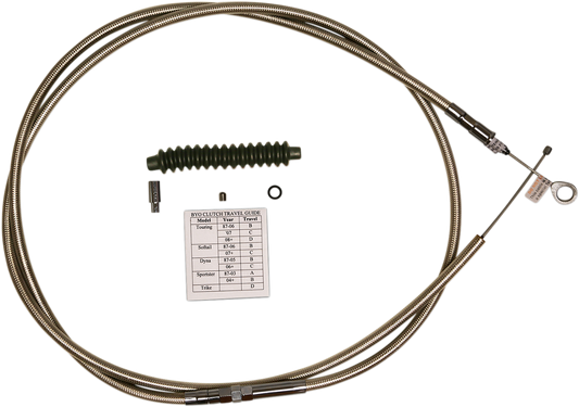 BYO™ Build Your Own™ Juego de cables de Clutch - 80" - Dyna/Softail - Acero inoxidable trenzado