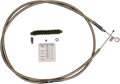 BYO™ Build Your Own™ Juego de cables de embrague - 80" - Dyna/Softail - Acero inoxidable trenzado