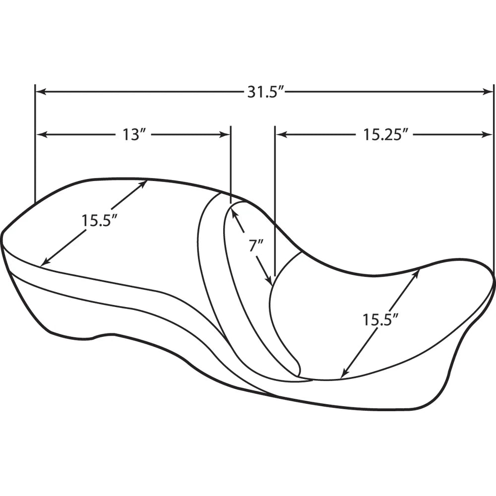 Asiento touring de cuero para 2 personas compatible con el respaldo: costura suave