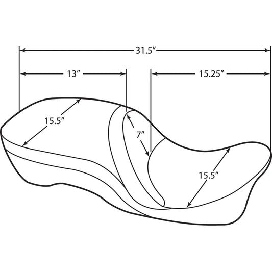 Asiento touring de cuero para 2 personas compatible con el respaldo: costura suave