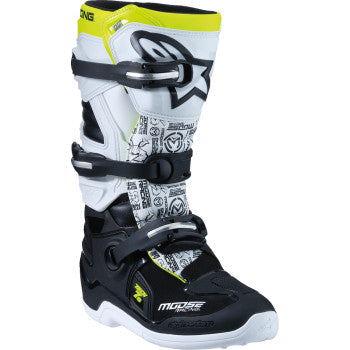 Botas para adolescente Tech 7S - negro/blanco/amarillo
