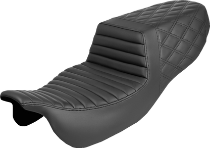 Asiento elevado - Asiento elevado - Tuck-n-Roll delantero/cosido de celosía trasero - FLRT/FLTRT '15-'25