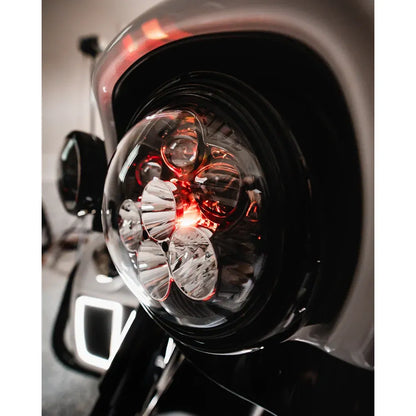 Faro led redondo shark demon® de 7" con retroiluminación que cambia de color