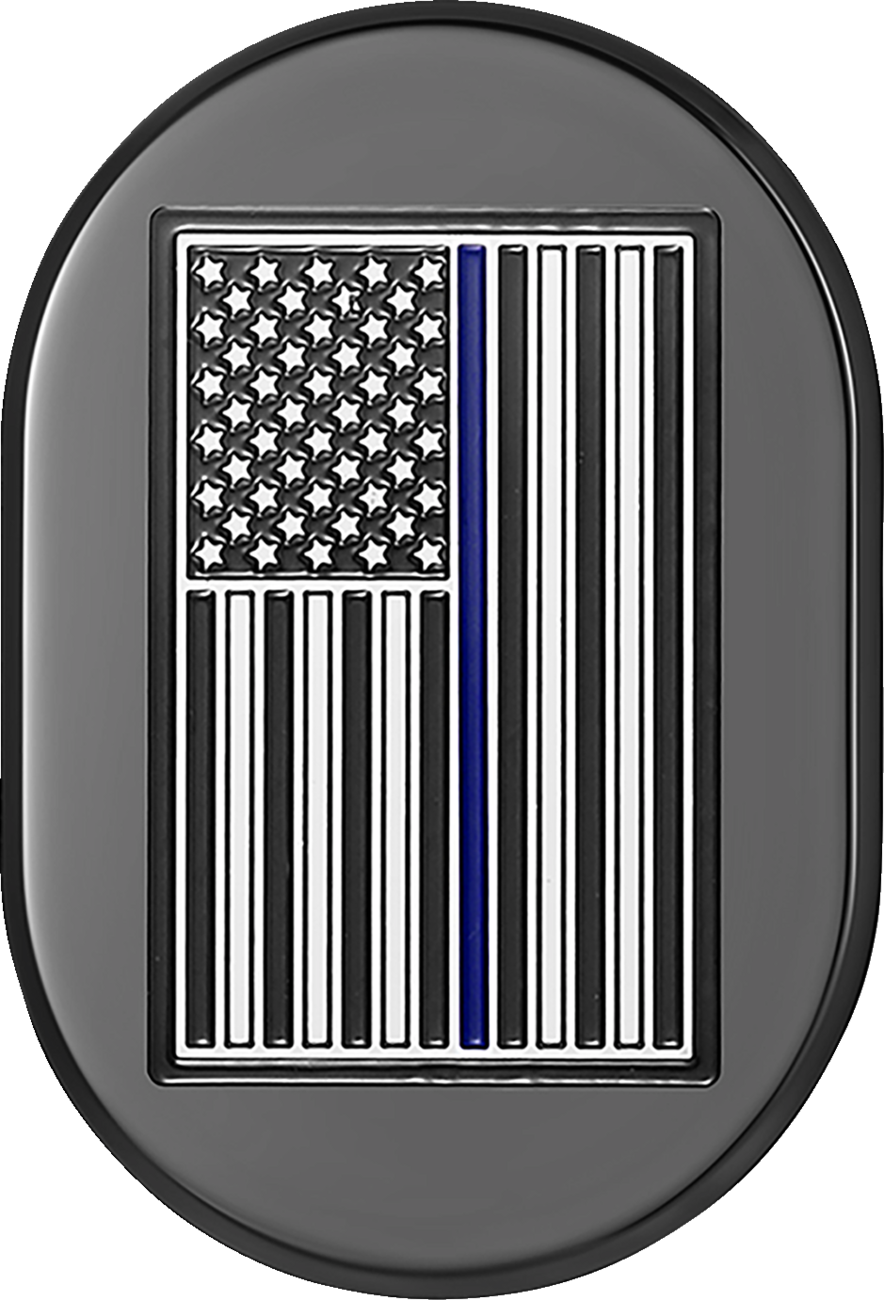 Cubierta de antena - Cubierta de antena - Guardabarros trasero derecho - Bandera americana de línea azul - Negro