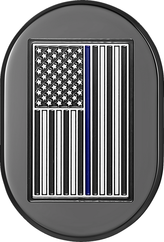 Cubierta de antena - Cubierta de antena - Guardabarros trasero derecho - Bandera americana de línea azul - Negro