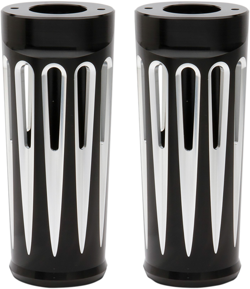 Cubiertas de funda de horquilla de aluminio: corte profundo - Cubiertas de funda de horquilla - +2" - Anodizado negro - Corte profundo - FL