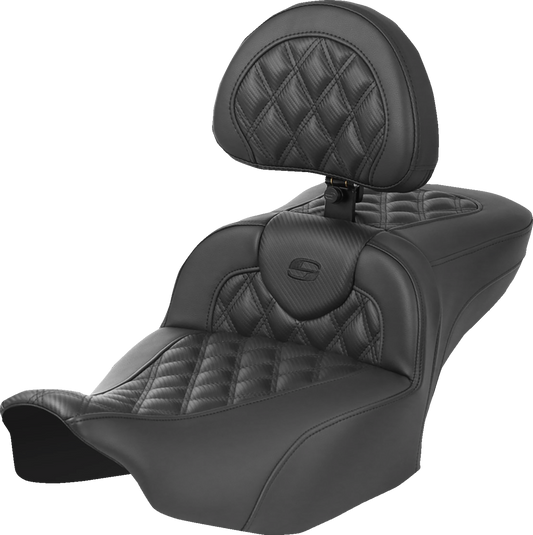Asiento con calefacción de alcance extendido Roadsofa™ - Asiento con calefacción RoadSofa™ - Alcance extendido - Costura de celosía - con respaldo - FLT/FLH ’23-‘24