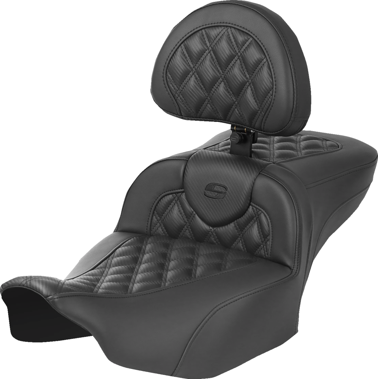 Asiento con calefacción de alcance extendido Roadsofa™ - Asiento con calefacción RoadSofa™ - Alcance extendido - Costura de celosía - con respaldo - FLT/FLH ’23-‘24